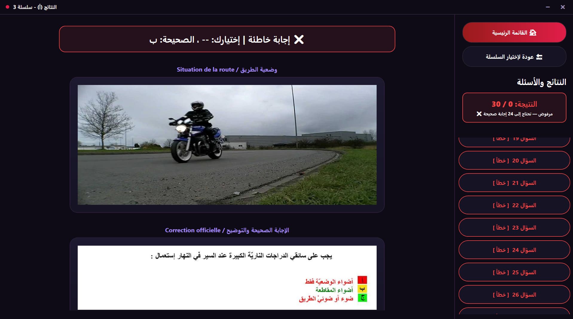 علامات وقوانين المرور في كود تونس